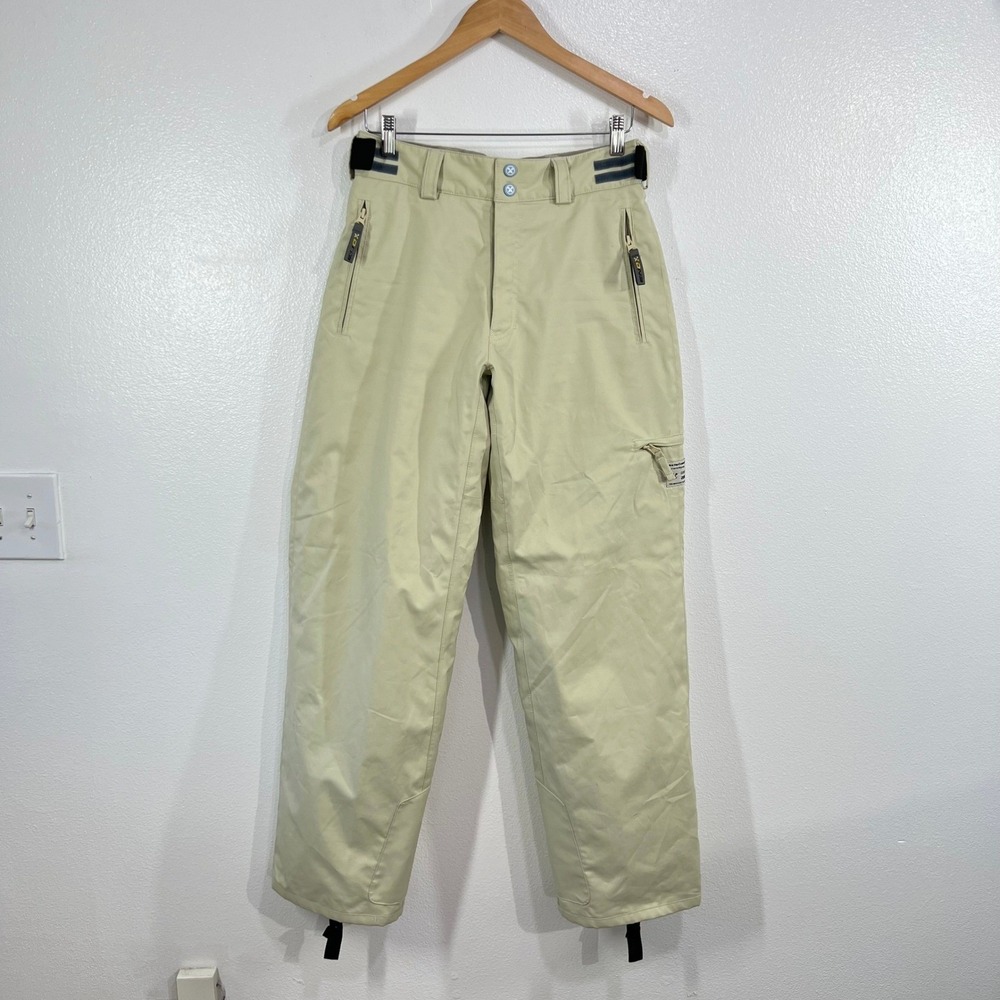 VINTAGE Descente DNA Y2K Technical Ski Pants Womens 8 Beige Cargo Freeride Retro